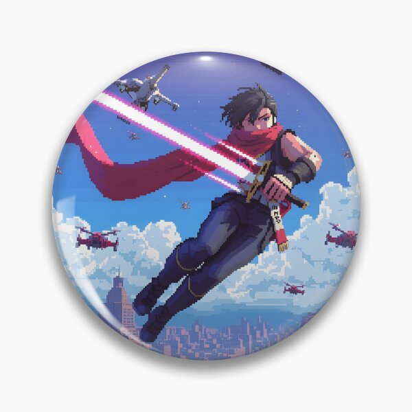 Item preview, Strider Hiryu Plasma Slash - Retro Arcade Pixel Art Print designed and sold by ThePixelArchive.
