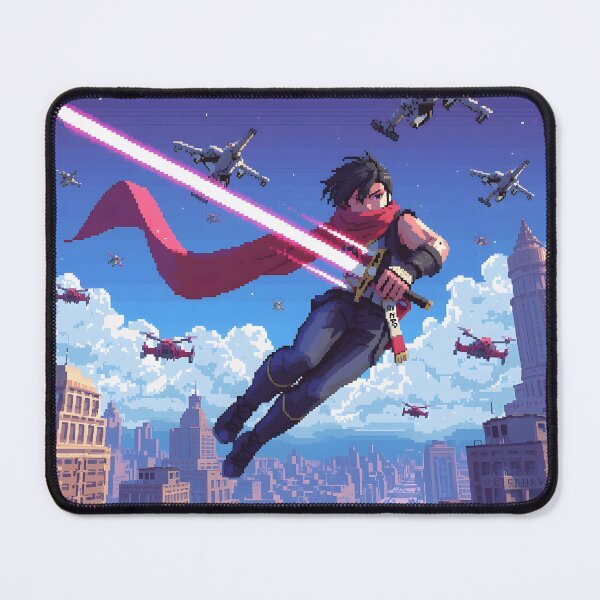 Item preview, Strider Hiryu Plasma Slash - Retro Arcade Pixel Art Print designed and sold by ThePixelArchive.