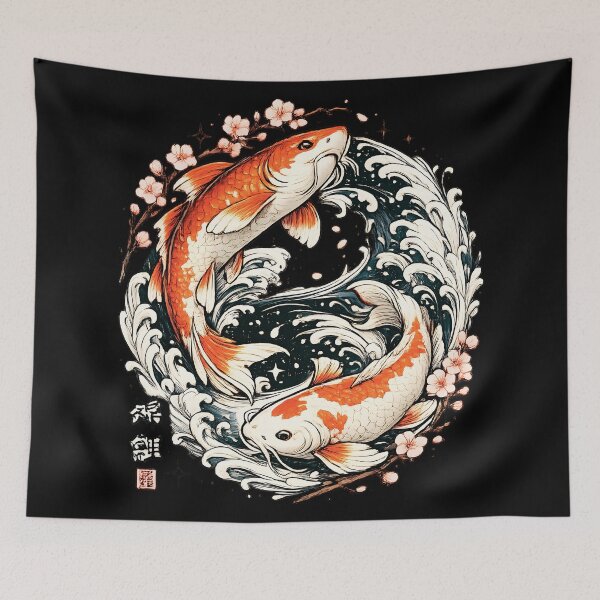 Item preview, Yin Yang Koi Fish Japanese Art – Zen Balance & Harmony Graphic | Koi Carp Design designed and sold by Teetreasure2.