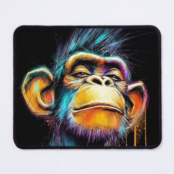 Item preview, Neon Chimpanzee Portrait – Vibrant Pop Art Ink Splash designed and sold by Rozin-Design.