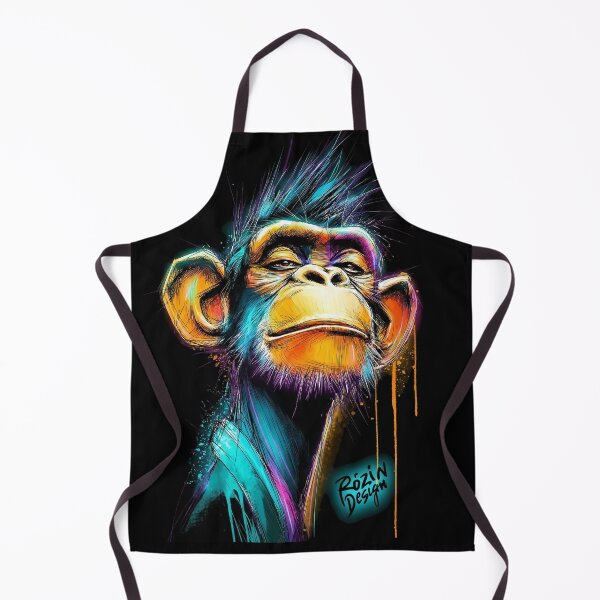 Item preview, Neon Chimpanzee Portrait – Vibrant Pop Art Ink Splash designed and sold by Rozin-Design.