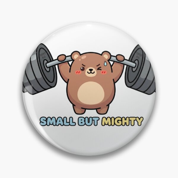 Item preview, Small But Mighty – Cute Bear Weightlifting Gym Design designed and sold by PeachyPrintHub.