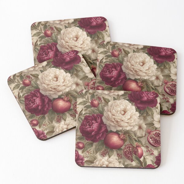 Item preview, Vintage Peonies & Pomegranates iPhone Case – Luxury Botanical Floral Pattern designed and sold by I-R-A.