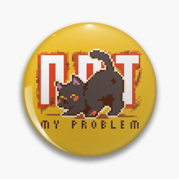 Item preview, No es mi problema - Arte pixel grunge sucio con actitud de gato negro designed and sold by bitwoofstudio.