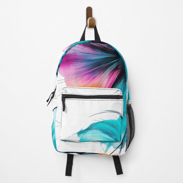 Item preview, Neon Betta Fish – Turquoise Pink Vibrant Aquatic Line Art designed and sold by Rozin-Design.