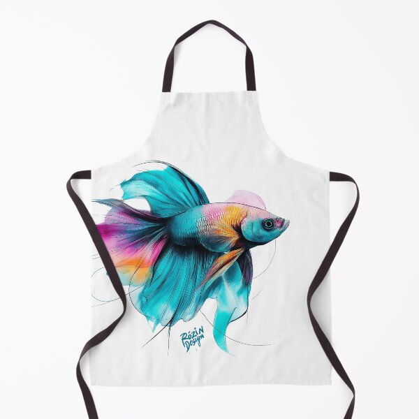 Item preview, Neon Betta Fish – Turquoise Pink Vibrant Aquatic Line Art designed and sold by Rozin-Design.