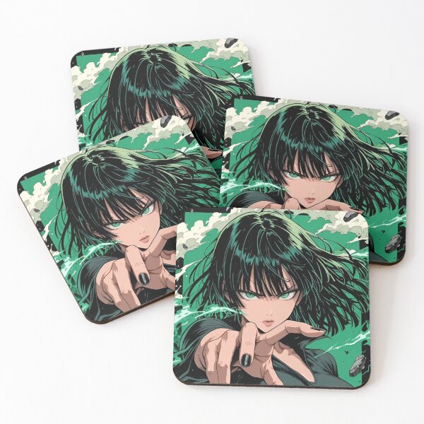 Item preview, Emerald Psychic Warrior – Dark Anime Power Girl with Green Energy designed and sold by Dyan4.