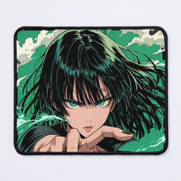 Item preview, Emerald Psychic Warrior – Dark Anime Power Girl with Green Energy designed and sold by Dyan4.