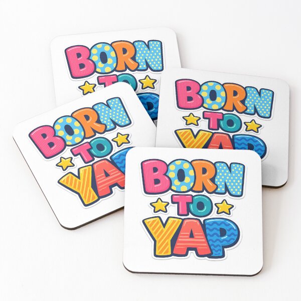 Item preview, Born To Yap Colorful Retro Bubble Letter Typography designed and sold by Pawsome Quotes.