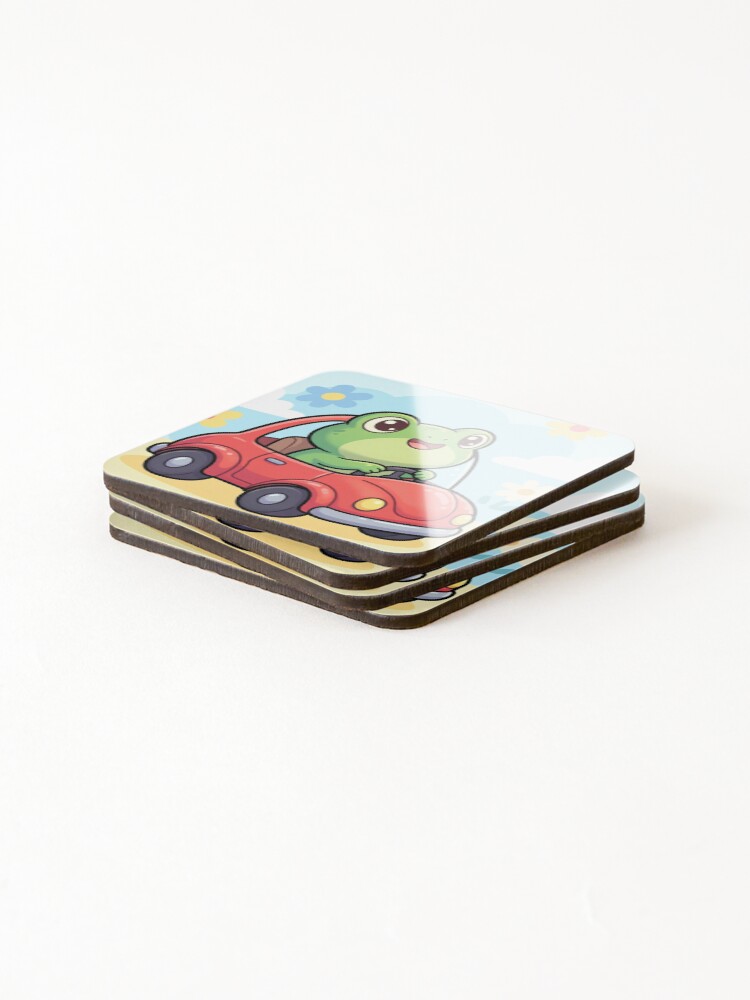 Thumbnail 4 of 5, Coasters (Set of 4), Froggie Fun designed and sold by OffBeatLab.