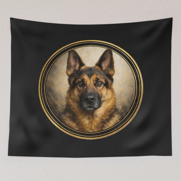 Item preview, German Shepherd Resolve – Powerful Dog Circle Art designed and sold by TheJoyfulPen.
