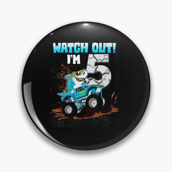 Item preview, 5 Years Old 5th Birthday Shark Boy Girl Monster Truck Gamer designed and sold by FGTV2021.
