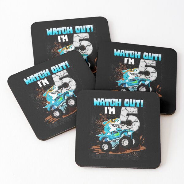Item preview, 5 Years Old 5th Birthday Shark Boy Girl Monster Truck Gamer designed and sold by FGTV2021.