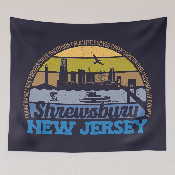 Item preview, Shrewsbury New Jersey Sunset Retro Vintage Local Pride Logo designed and sold by CRHPOD20.