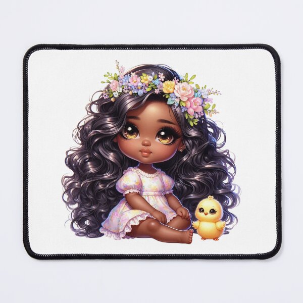 Item preview, Easter Black Chibi Baby, Easter African American Chibi Doll, Spring Chibi Baby Girl. designed and sold by gabrielakrall.