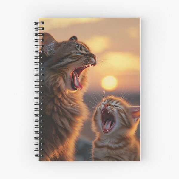Item preview, Beautiful Mother Cat and Kitten Yawning Golden Hour designed and sold by Jaani-T.