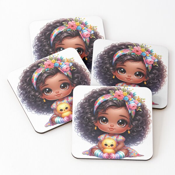 Item preview, Easter Black Chibi Baby, Easter African American Chibi Doll, Spring Chibi Baby Girl. designed and sold by gabrielakrall.
