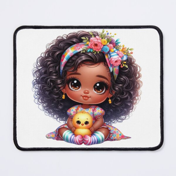 Item preview, Easter Black Chibi Baby, Easter African American Chibi Doll, Spring Chibi Baby Girl. designed and sold by gabrielakrall.