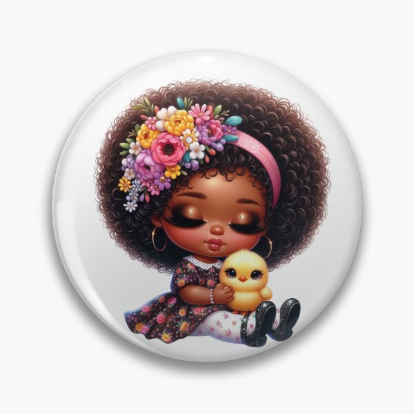 Item preview, Easter Black Chibi Baby, Easter African American Chibi Doll, Spring Chibi Baby Girl. designed and sold by gabrielakrall.