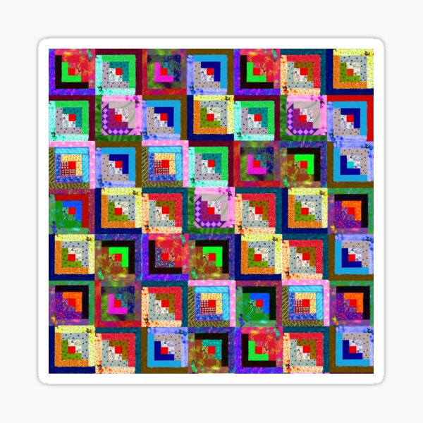 Item preview, Log Cabin Quilt Block Painting designed and sold by SillaHoekstra.