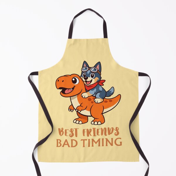 Item preview, Blue Heeler Riding T-Rex – Best Friends Bad Timing Funny Dinosaur Dog Design designed and sold by ThatDoggoArtist.