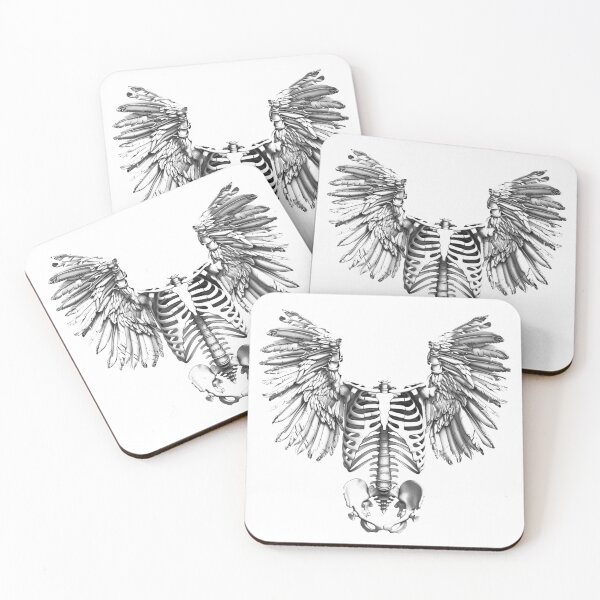 Item preview, Angel Skeleton Wings – Gothic Ribcage and Wings Black and White Art designed and sold by inkoutninja.
