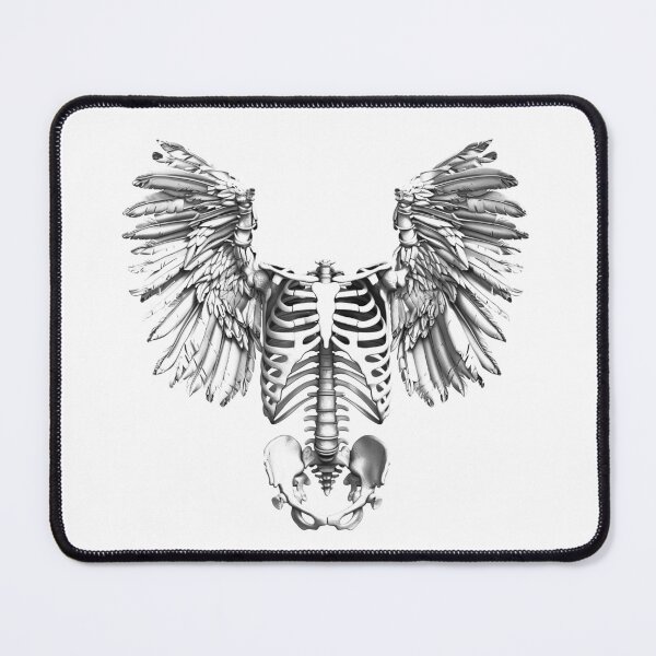 Item preview, Angel Skeleton Wings – Gothic Ribcage and Wings Black and White Art designed and sold by inkoutninja.