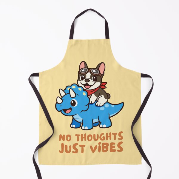 Item preview, French Bulldog Riding Triceratops – No Thoughts Just Vibes Funny Dinosaur Dog Design designed and sold by ThatDoggoArtist.