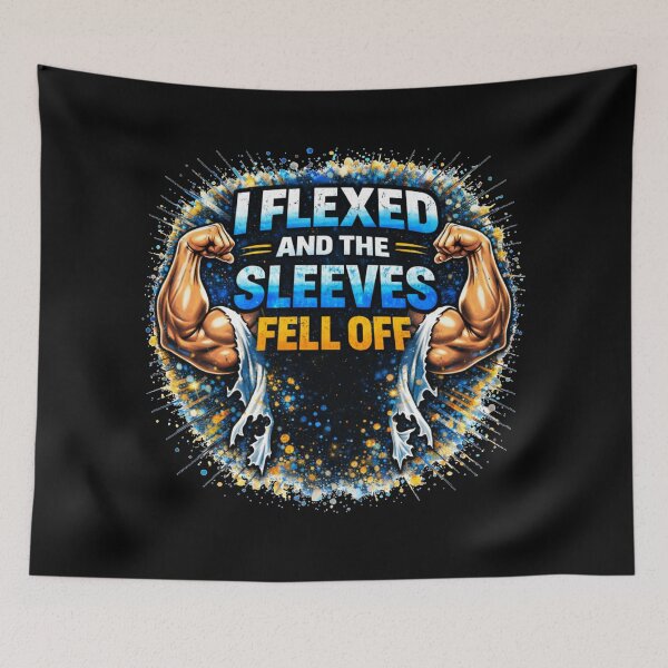 Item preview, I Flexed and the Sleeves Fell Off Gym Humor Design designed and sold by Wolf Garage.