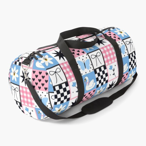 Item preview, Scandinavian Nursery Seamless Pattern, Nordic Swan Folk Art Quilt Digital Paper, Checkerboard Bow Gingham designed and sold by FRH Design ⭐⭐⭐⭐⭐.
