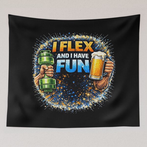 Item preview, I Flex and I Have Fun Gym Humor Design designed and sold by Wolf Garage.