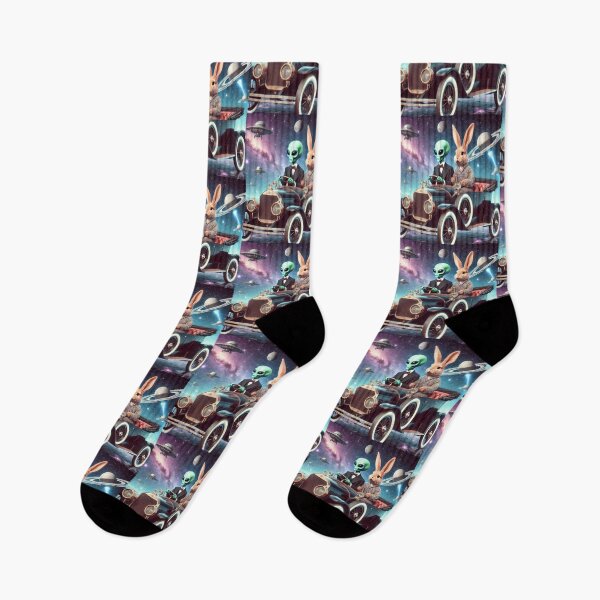 Item preview, Alien & Rabbit – Cosmic Road Trip designed and sold by Dogandesighn.