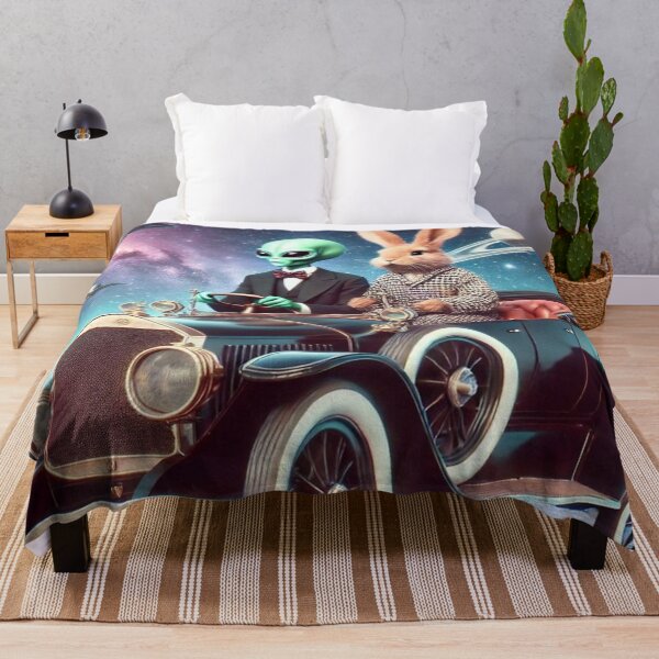 Item preview, Alien & Rabbit – Cosmic Road Trip designed and sold by Dogandesighn.