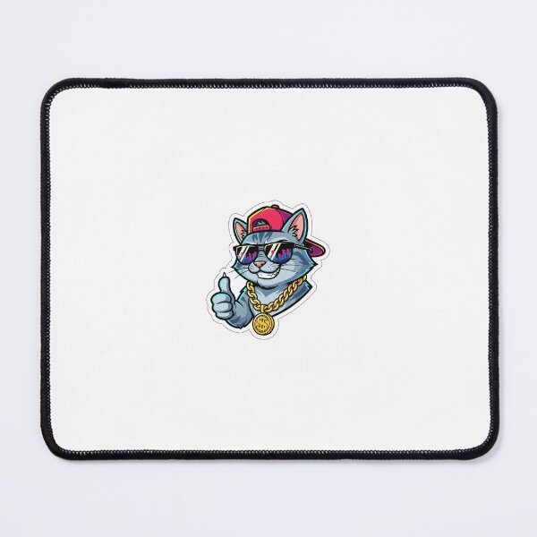 Item preview, Cat with Sunglasses and Gold Chain Sticker designed and sold by Luxureheaven.