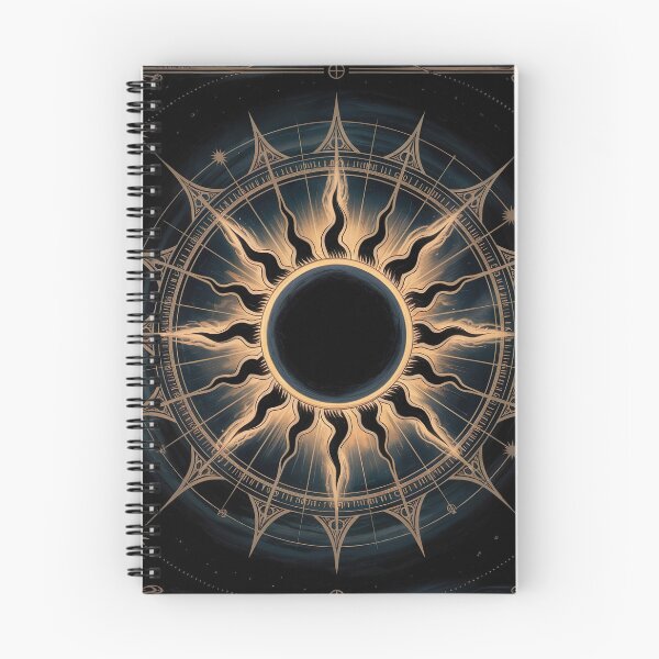 Item preview, Gothic Black Sun Solar Eclipse Symbol | Dark Occult Alchemy Celestial Gold Illustration designed and sold by Tamas Das.