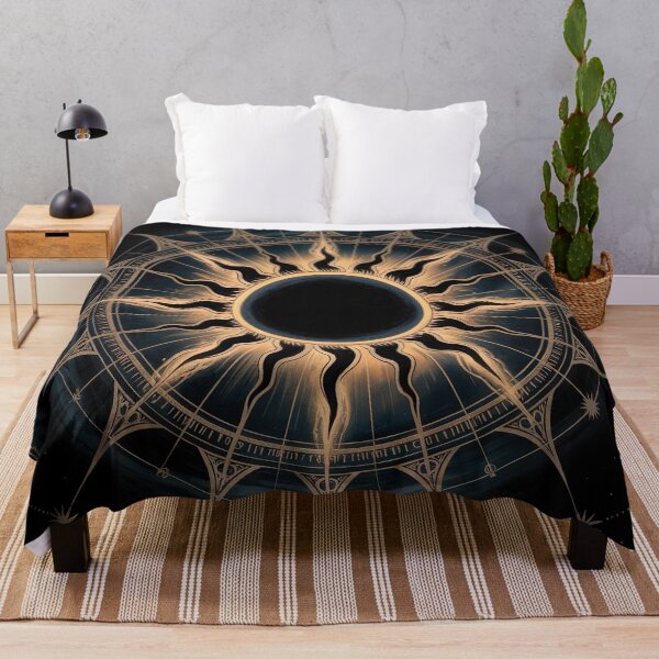 Item preview, Gothic Black Sun Solar Eclipse Symbol | Dark Occult Alchemy Celestial Gold Illustration designed and sold by Tamas Das.