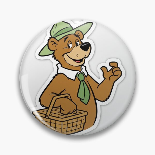 Item preview, Yogi Bear with Picnic Basket - Retro Cartoon Sticker designed and sold by Luxureheaven.