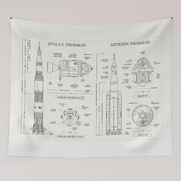 Item preview, Apollo Program Vs Artemis Program (Ivory Brown Grid) designed and sold by BGALAXY.