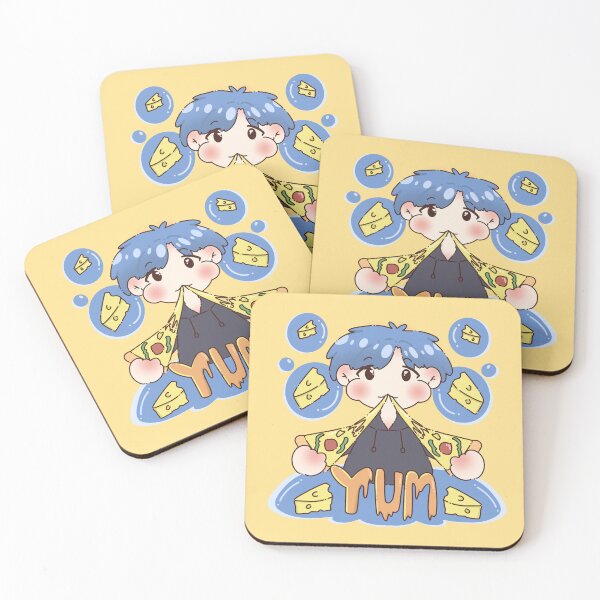 Item preview, Funny Pizza Boy Eating Cheesy Pizza Slice Yum Aesthetic Illustration designed and sold by Zmonz.