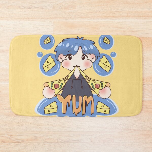 Item preview, Funny Pizza Boy Eating Cheesy Pizza Slice Yum Aesthetic Illustration designed and sold by Zmonz.