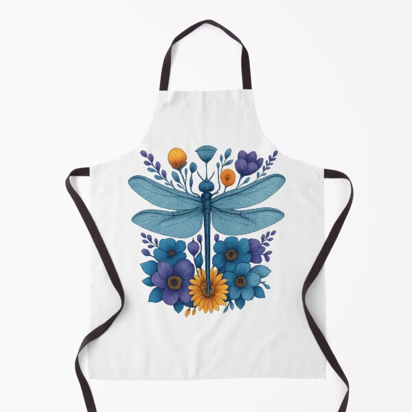 Item preview, Dragonfly Wildflower Botanical Symbolic Artwork designed and sold by CottonandQuill.