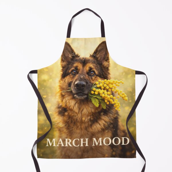 Item preview, March Mood – German Shepherd with Mimosa designed and sold by Zampettalibera.