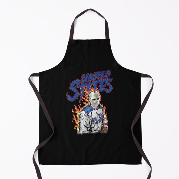 Item preview, United States Jason in hockey jersey with flames designed and sold by HeatherCWolf.