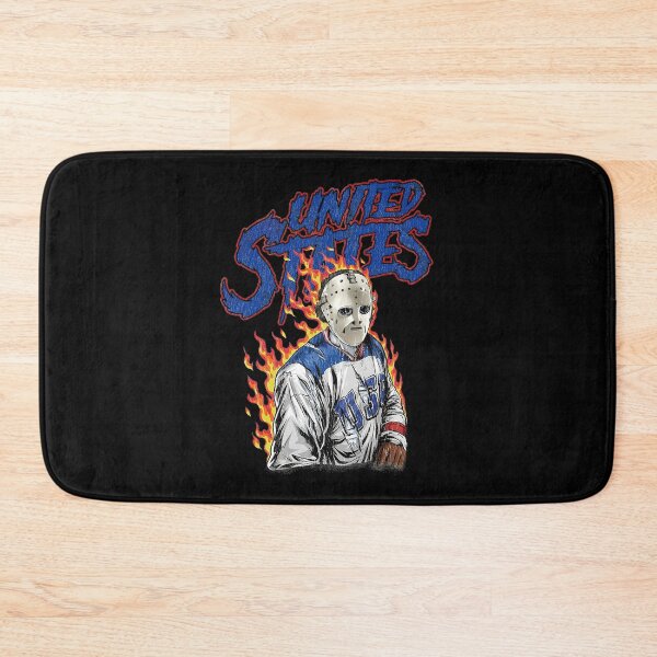 Item preview, United States Jason in hockey jersey with flames designed and sold by HeatherCWolf.