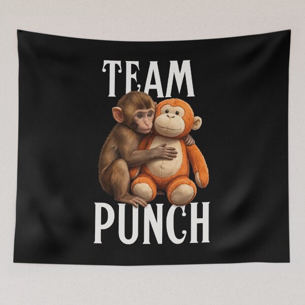 Item preview, Team Punch, Punch the monkey - Baby Monkey Holding Plush Toy, Monkey Punch, Punch Monkey designed and sold by MD-Over.