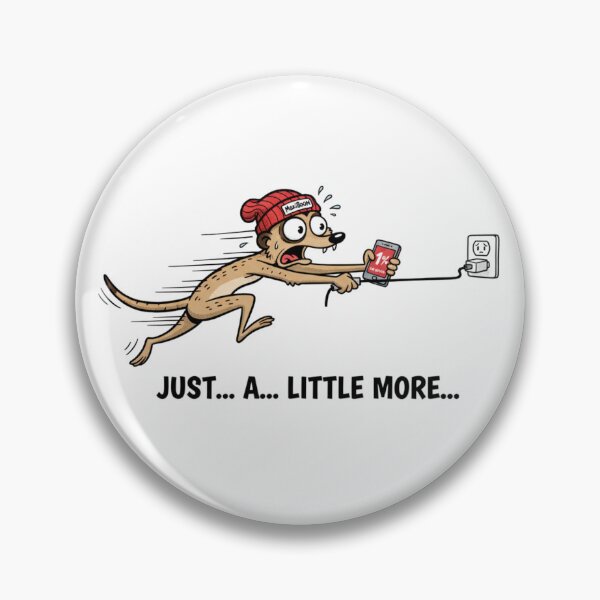 Item preview, Funny Panicking Meerkat - 1% Low Battery Crisis - MaXiBoOM Retro 90s designed and sold by mAXiBoOM.