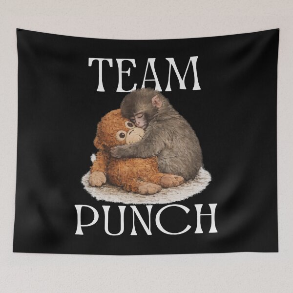Item preview, Team Punch, Punch the monkey - Baby Monkey Holding Plush Toy, Monkey Punch, Punch Monkey designed and sold by MD-Over.