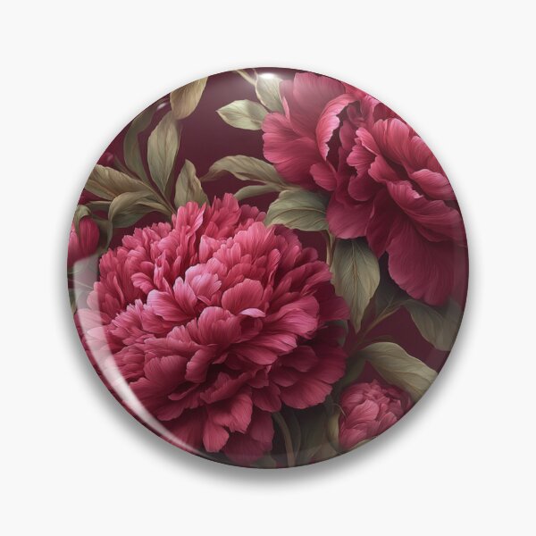 Item preview, Crimson Peony Floral iPhone Case – Dramatic Vintage Botanical Pattern designed and sold by I-R-A.