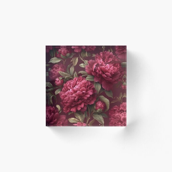 Item preview, Crimson Peony Floral iPhone Case – Dramatic Vintage Botanical Pattern designed and sold by I-R-A.