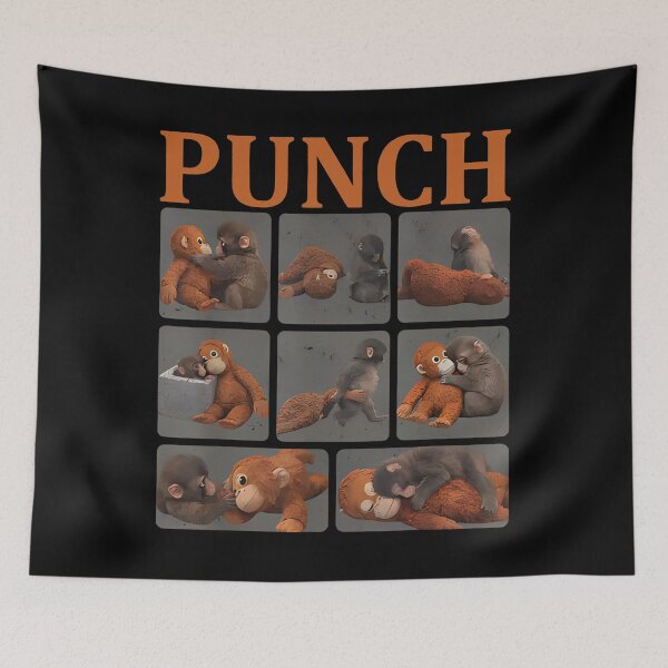 Item preview, Team Punch, Punch the monkey - Baby Monkey Holding Plush Toy, Monkey Punch, Punch Monkey designed and sold by MD-Over.